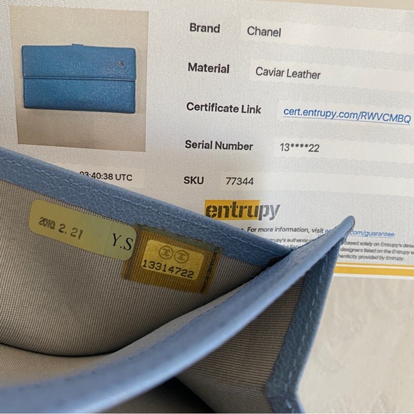 CHANEL Blue Camellia Wallet - Picture 15 of 15